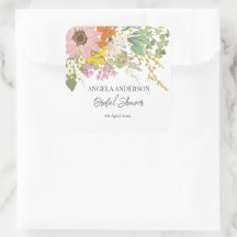 Spring Flower Garden Bridal Shower Paper Coaster