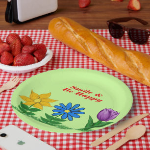 Spring Flower Garden Paper Plates
