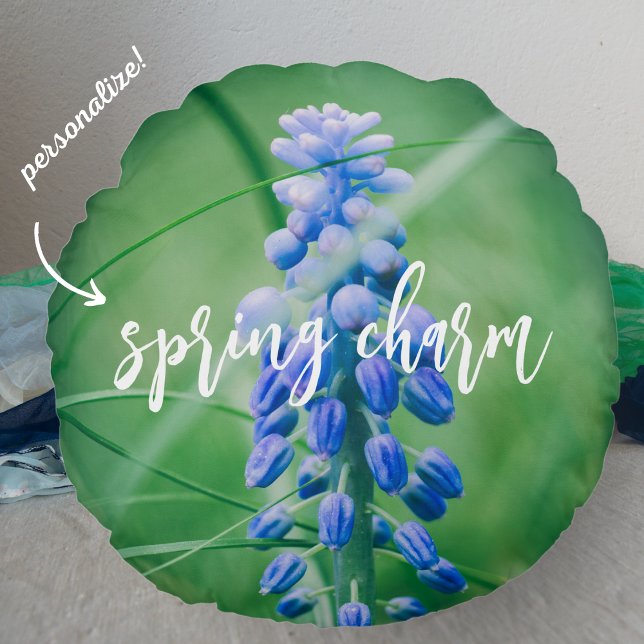 Spring Flower (Grape Hyacinth) Throw Pillow (Creator Uploaded)