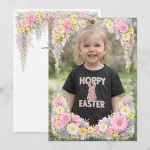 Spring Flower Happy Easter Personalized Photo Invitation