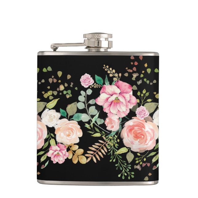 spring flower hip flask (Front)