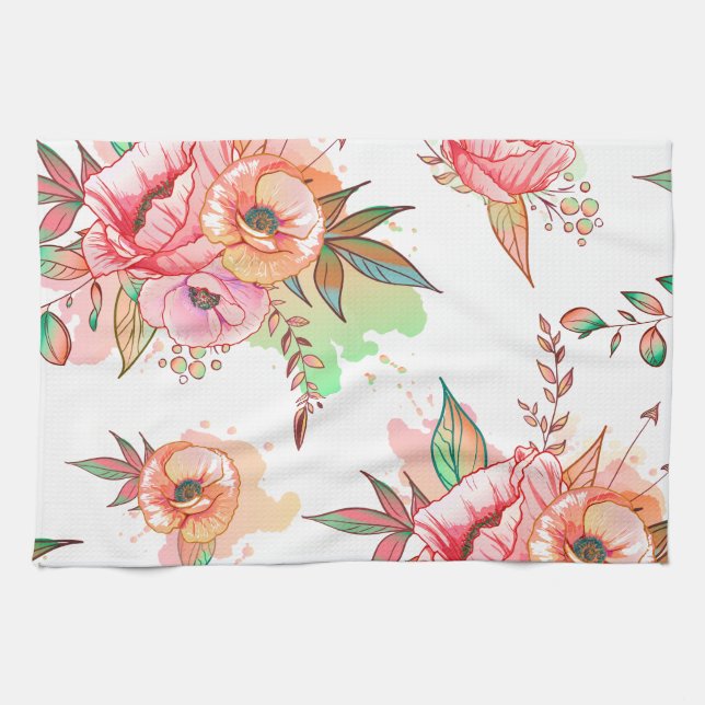 spring Flower Kitchen Towel (Horizontal)