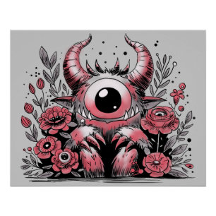 Spring Flower Monster Poster