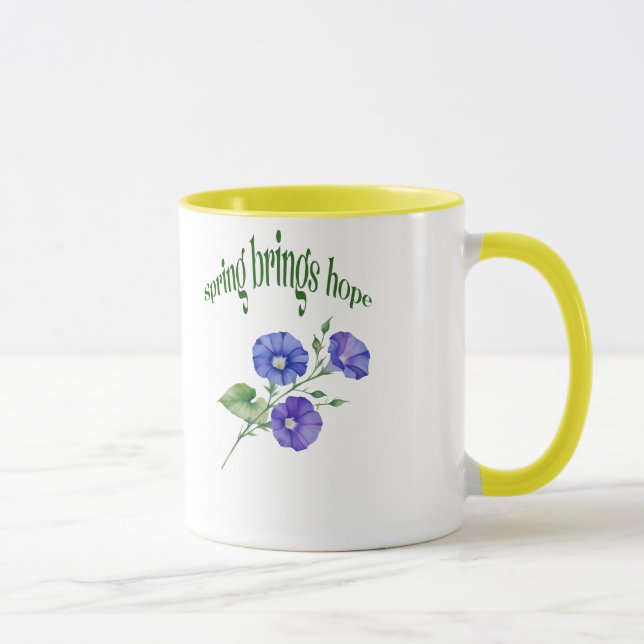 Spring Flower Mug – "Spring Brings Hope" Design (Right)