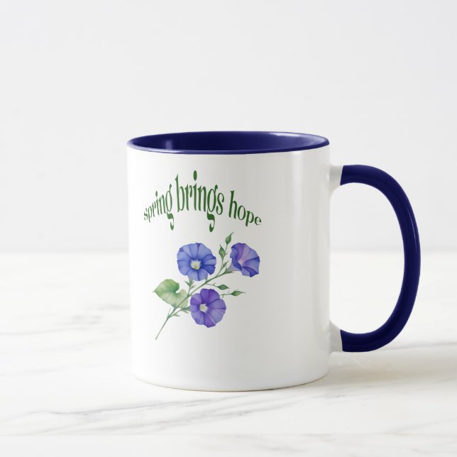 Spring Flower Mug – "Spring Brings Hope" Design (Right)