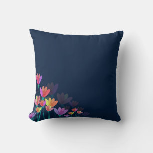 Spring flower on a blue backgroud throw pillow