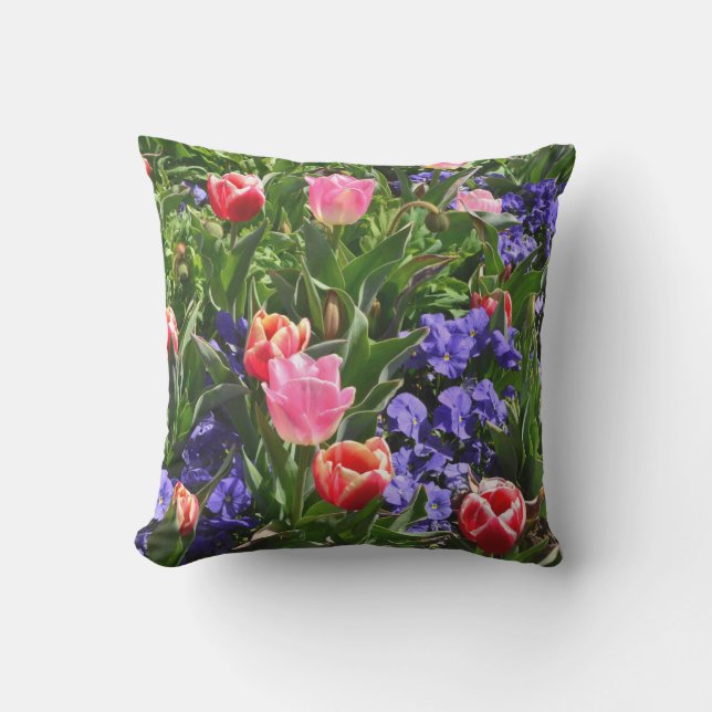 Spring flower outdoor throw pill pillow (Front)