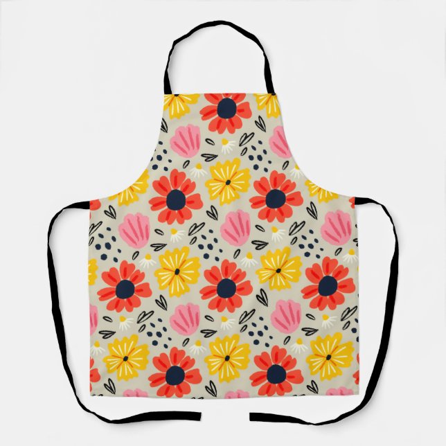 Spring Flower Pattern  Apron (Front)