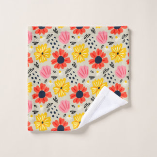 Spring Flower Pattern  Wash Cloth
