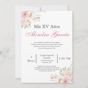  Spring Flower Quinceañera invitation 
