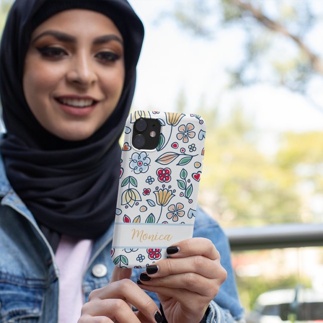 Spring flower scandinavian style custom name Case-Mate iPhone case (Spring flower scandinavian style custom name Case-Mate iPhone case)