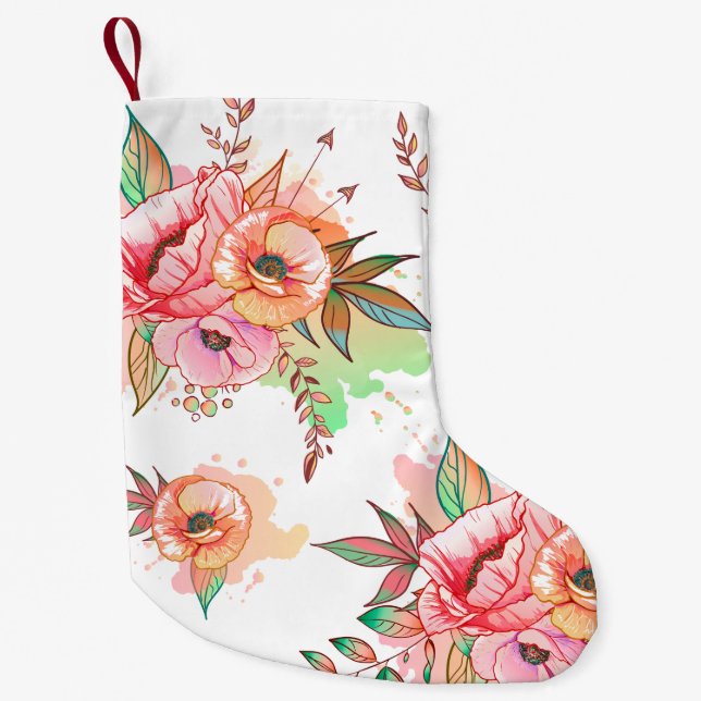 spring Flower Small Christmas Stocking (Front)