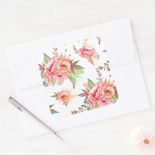 spring Flower Square Sticker