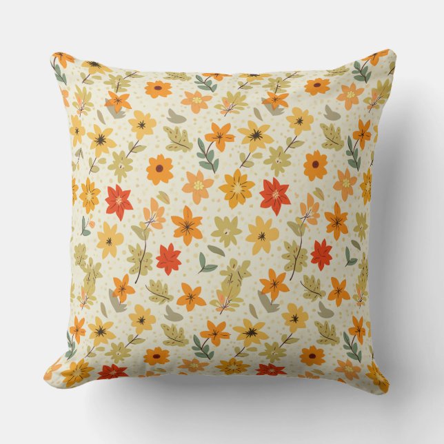 Spring Flower Throw Pillow (Front)