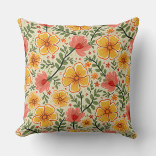 Spring Flower Throw Pillow