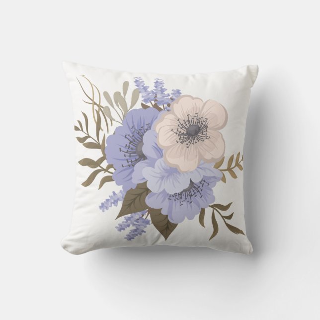 Spring flower throw pillow (Front)
