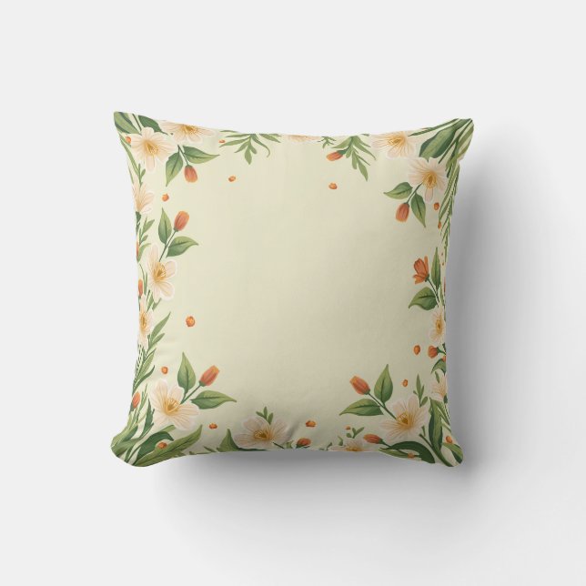 Spring Flower Throw Pillow (Front)
