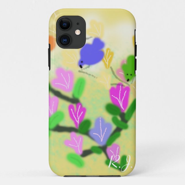 spring flowering branch and birds Case-Mate iPhone case (Back)