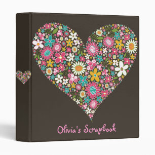 Spring Flowers 2 Heart Love Custom 1" Avery Binder