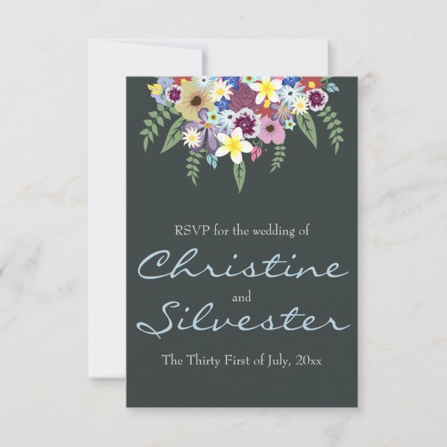 Spring Flowers, 3.5x5 RSVP Invitation (Front)