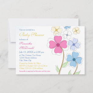 Spring Flowers - 3x5 Baby Shower Invitation