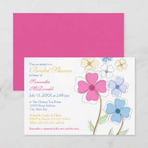 Spring Flowers - 3x5 Bridal Shower Invitation