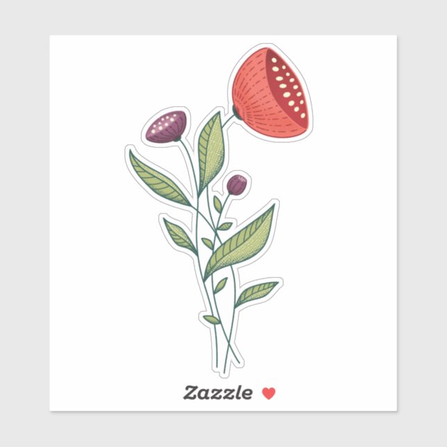 Spring Flowers Abstract Botanical Line Art (Sheet)