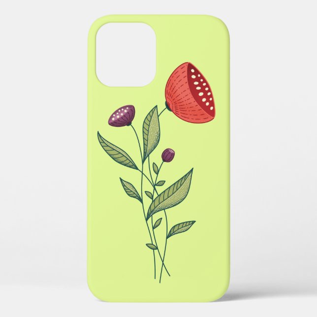 Spring Flowers Abstract Botanical Line Art Case-Mate iPhone Case (Back)