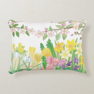 Spring Flowers Accent Pillow