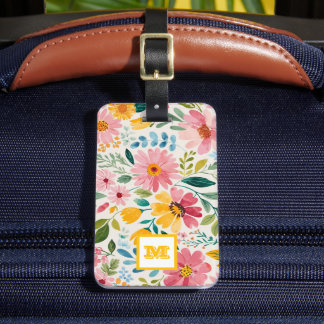 Spring Flowers. add name Luggage Tag