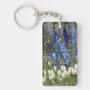Spring flowers along a garden path, Georgia Keychain