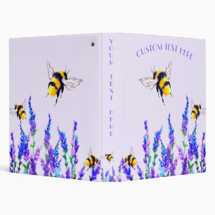 Spring Flowers and Bees Custom Text Binder