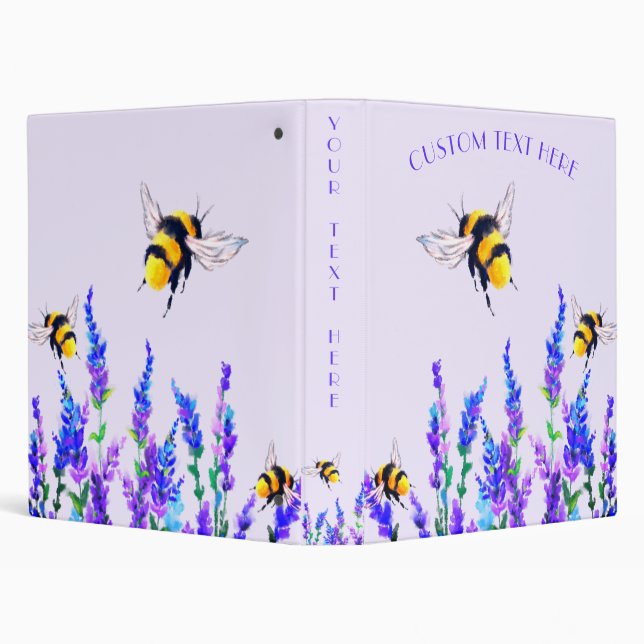 Spring Flowers and Bees Custom Text Binder (Background)