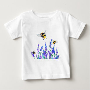 Spring Flowers and Bees Flying Baby T-Shirt
