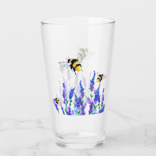 Spring Flowers and Bees Flying Glass