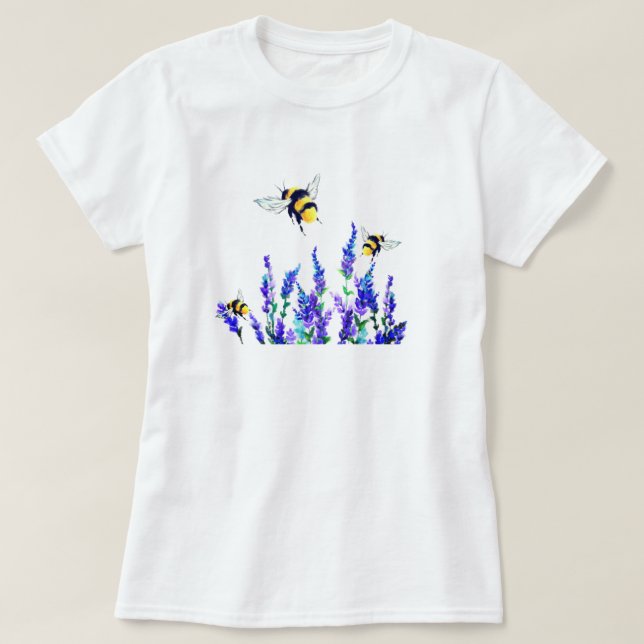 Spring Flowers and Bees T-Shirt (Design Front)