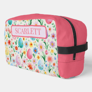 Spring Flowers and Easter Eggs Personalized Dopp Kit