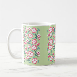 Spring flowers and herbs seamless pattern coffee mug