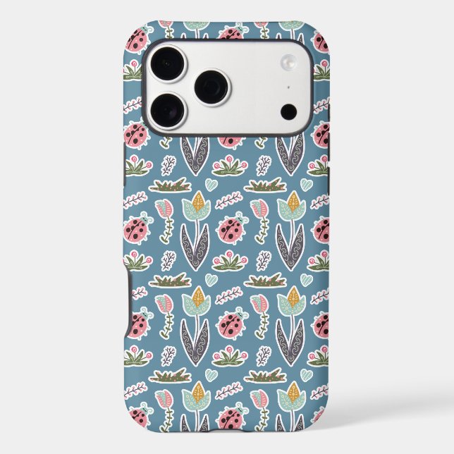 Spring Flowers and Ladybug Pattern (Back)