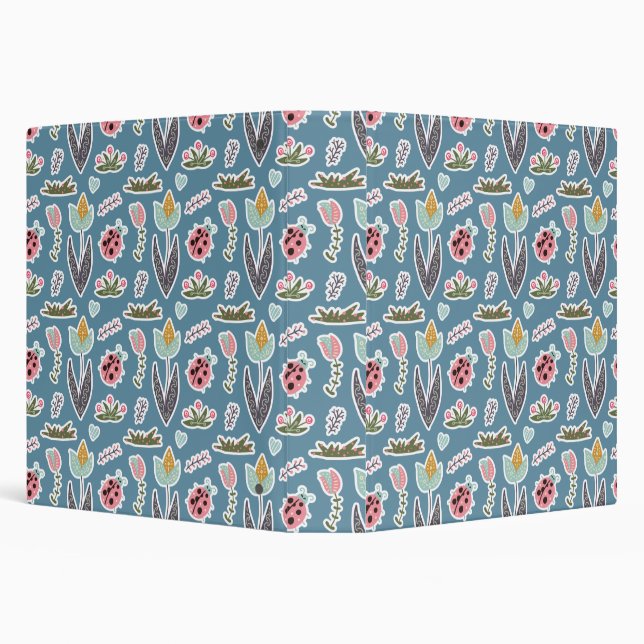Spring Flowers and Ladybug Pattern Binder (Background)