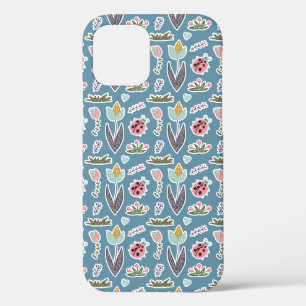 Spring Flowers and Ladybug Pattern iPhone 12 Pro Case