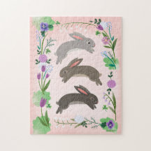 Spring Flowers and Leaping Rabbits |