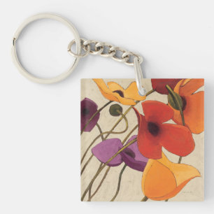 Spring Flowers and Stems Keychain