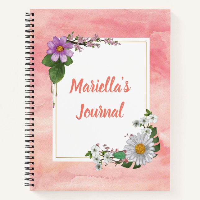Spring Flowers and Watercolor Notebook (Front)