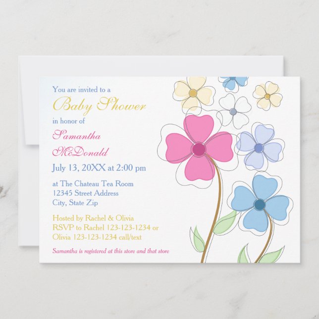 Spring Flowers - Baby Shower Invitation (Front)