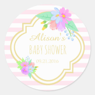 Spring Flowers Baby Shower Sticker 1½ inch