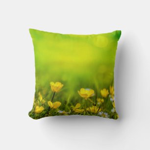 Spring Flowers Background Throw Pillow