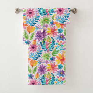 Spring Flowers Bath Towel Set