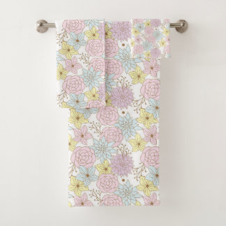 spring flowers bath towel set