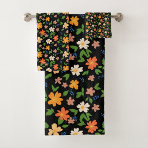 Spring flowers bath towel set